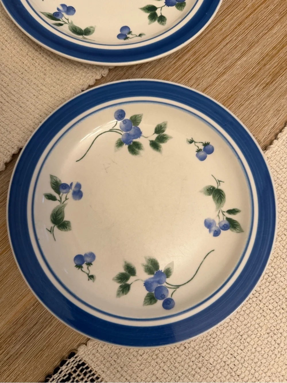 LL Bean Blueberry Salad Plates Set of 4 Stoneware 8.5” Inch